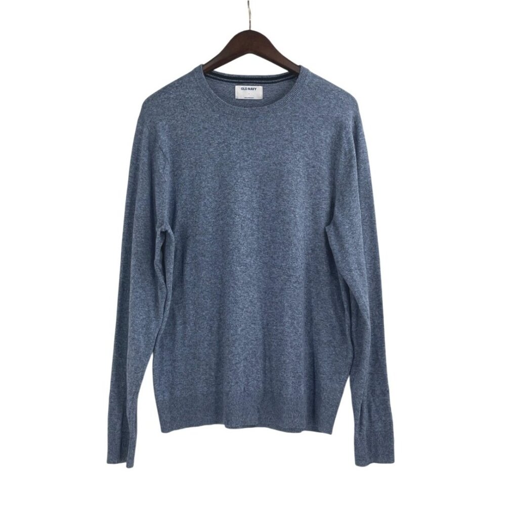 Old Navy Mens Large Blue Long-Sleeve Crewneck Sweater Classic Lightweight Knit